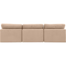 Meridian Comfy Beige Velvet Modular Sofa IMAGE 3