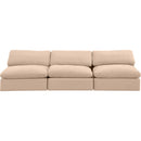 Meridian Comfy Beige Velvet Modular Sofa IMAGE 4