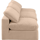 Meridian Comfy Beige Velvet Modular Sofa IMAGE 5