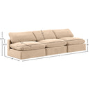 Meridian Comfy Beige Velvet Modular Sofa IMAGE 9