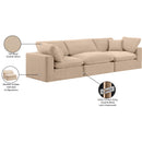 Meridian Comfy Beige Velvet Modular Sofa IMAGE 11