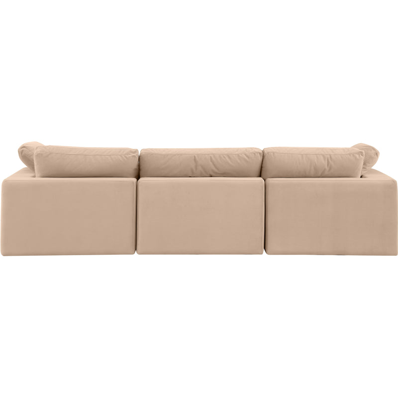 Meridian Comfy Beige Velvet Modular Sofa IMAGE 3