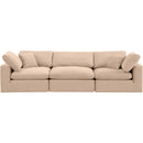 Meridian Comfy Beige Velvet Modular Sofa IMAGE 4