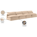 Meridian Comfy Beige Velvet Modular Sofa IMAGE 10