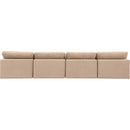 Meridian Comfy Beige Velvet Modular Sofa IMAGE 3