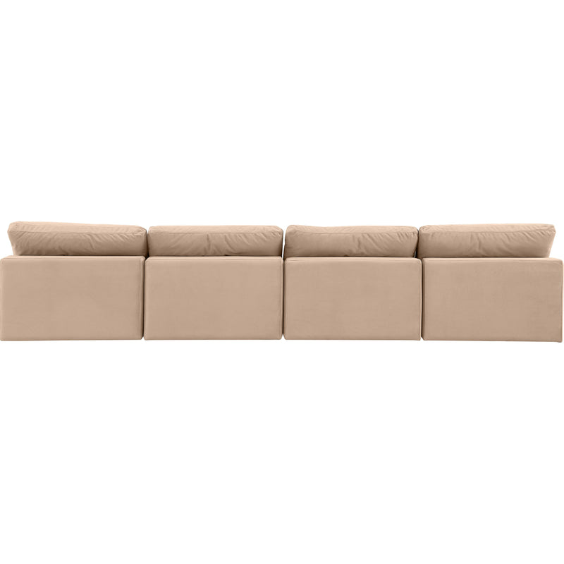 Meridian Comfy Beige Velvet Modular Sofa IMAGE 3