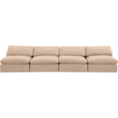 Meridian Comfy Beige Velvet Modular Sofa IMAGE 4