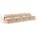 Meridian Comfy Beige Velvet Modular Sofa IMAGE 9