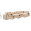 Meridian Comfy Beige Velvet Modular Sofa IMAGE 10