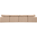 Meridian Comfy Beige Velvet Modular Sofa IMAGE 3
