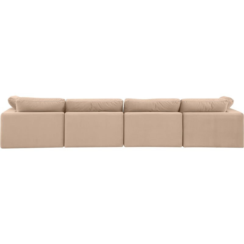 Meridian Comfy Beige Velvet Modular Sofa IMAGE 3