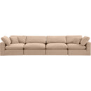 Meridian Comfy Beige Velvet Modular Sofa IMAGE 4