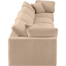 Meridian Comfy Beige Velvet Modular Sofa IMAGE 5
