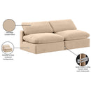 Meridian Comfy Beige Velvet Modular Sofa IMAGE 10