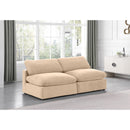 Meridian Comfy Beige Velvet Modular Sofa IMAGE 2