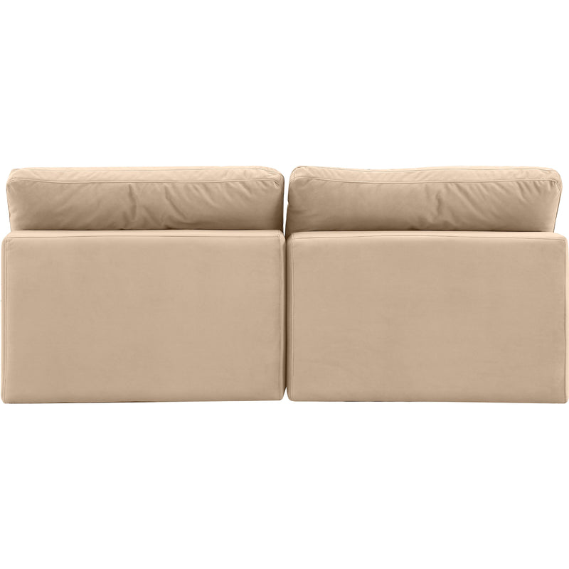Meridian Comfy Beige Velvet Modular Sofa IMAGE 3