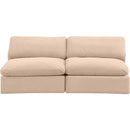 Meridian Comfy Beige Velvet Modular Sofa IMAGE 4