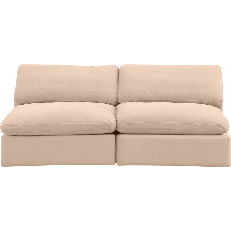 Meridian Comfy Beige Velvet Modular Sofa IMAGE 4