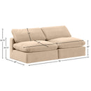Meridian Comfy Beige Velvet Modular Sofa IMAGE 9