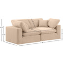 Meridian Comfy Beige Velvet Modular Sofa IMAGE 10