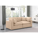 Meridian Comfy Beige Velvet Modular Sofa IMAGE 2