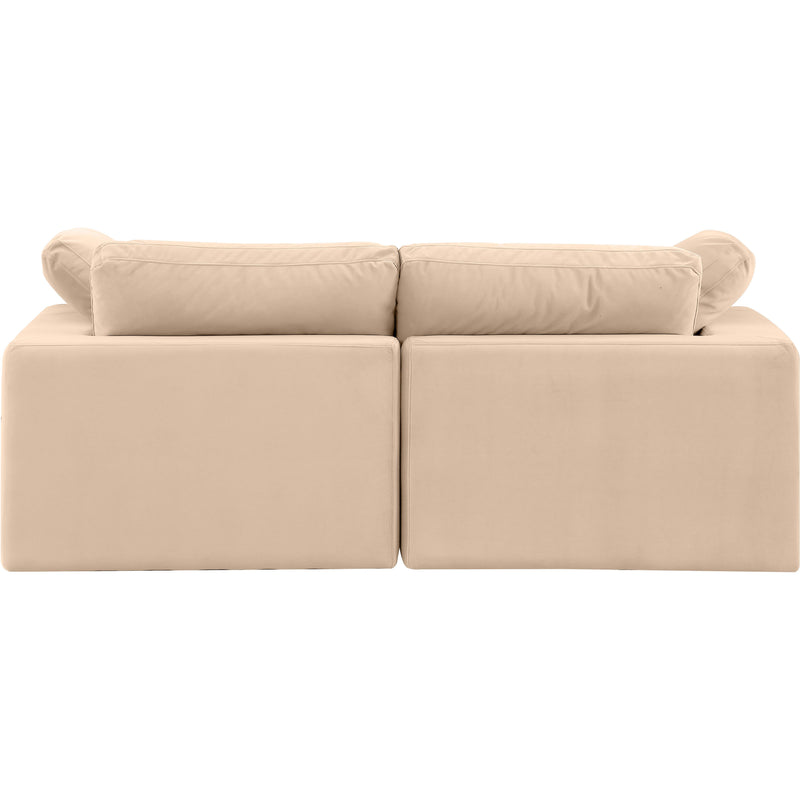 Meridian Comfy Beige Velvet Modular Sofa IMAGE 3