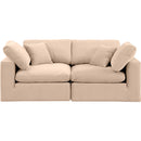 Meridian Comfy Beige Velvet Modular Sofa IMAGE 4
