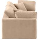 Meridian Comfy Beige Velvet Modular Sofa IMAGE 5