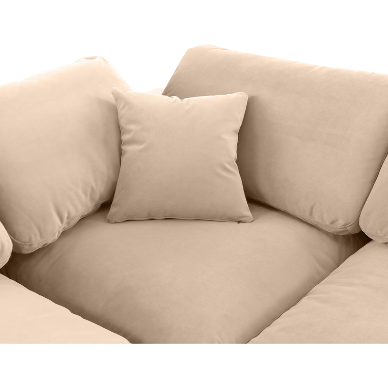 Meridian Comfy Beige Velvet Modular Sofa IMAGE 8