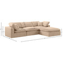 Meridian Comfy Beige Velvet Modular Sectional IMAGE 15