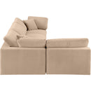 Meridian Comfy Beige Velvet Modular Sectional IMAGE 10