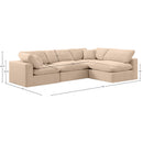 Meridian Comfy Beige Velvet Modular Sectional IMAGE 15