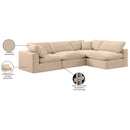 Meridian Comfy Beige Velvet Modular Sectional IMAGE 16