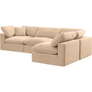 Meridian Comfy Beige Velvet Modular Sectional IMAGE 2