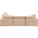 Meridian Comfy Beige Velvet Modular Sectional IMAGE 5