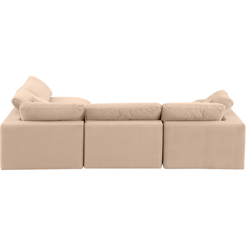 Meridian Comfy Beige Velvet Modular Sectional IMAGE 5
