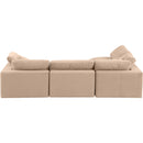 Meridian Comfy Beige Velvet Modular Sectional IMAGE 6