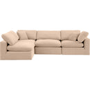 Meridian Comfy Beige Velvet Modular Sectional IMAGE 7