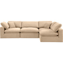 Meridian Comfy Beige Velvet Modular Sectional IMAGE 8