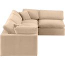 Meridian Comfy Beige Velvet Modular Sectional IMAGE 9