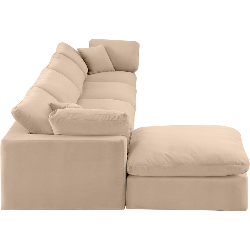 Meridian Comfy Beige Velvet Modular Sectional IMAGE 10