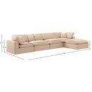 Meridian Comfy Beige Velvet Modular Sectional IMAGE 15