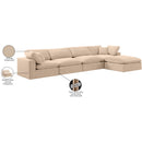 Meridian Comfy Beige Velvet Modular Sectional IMAGE 16