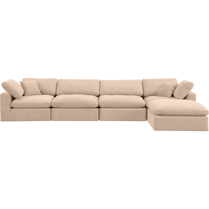 Meridian Comfy Beige Velvet Modular Sectional IMAGE 8
