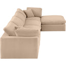 Meridian Comfy Beige Velvet Modular Sectional IMAGE 9