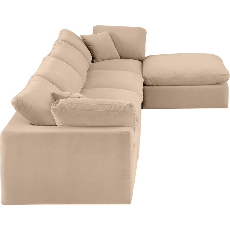 Meridian Comfy Beige Velvet Modular Sectional IMAGE 9