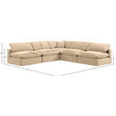 Meridian Comfy Beige Velvet Modular Sectional IMAGE 10