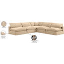 Meridian Comfy Beige Velvet Modular Sectional IMAGE 11