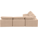 Meridian Comfy Beige Velvet Modular Sectional IMAGE 4
