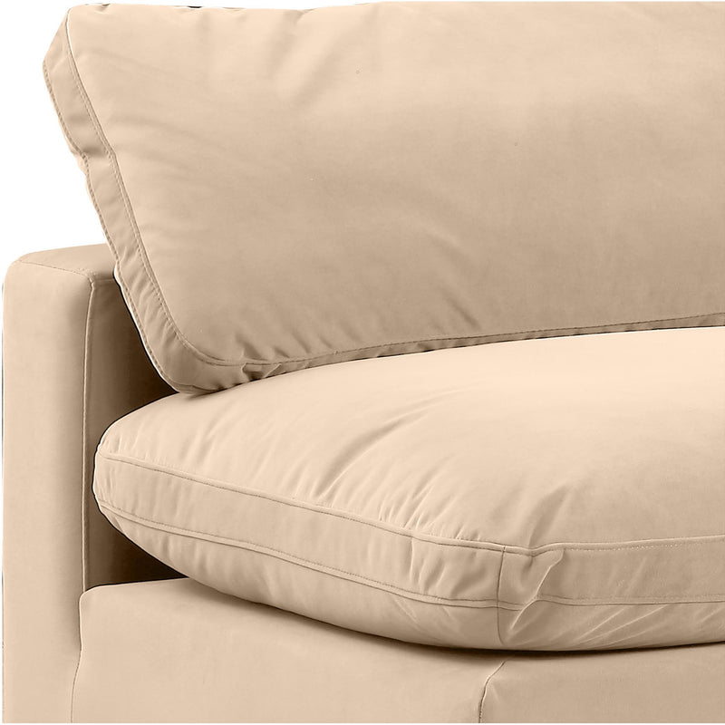 Meridian Comfy Beige Velvet Modular Sectional IMAGE 7